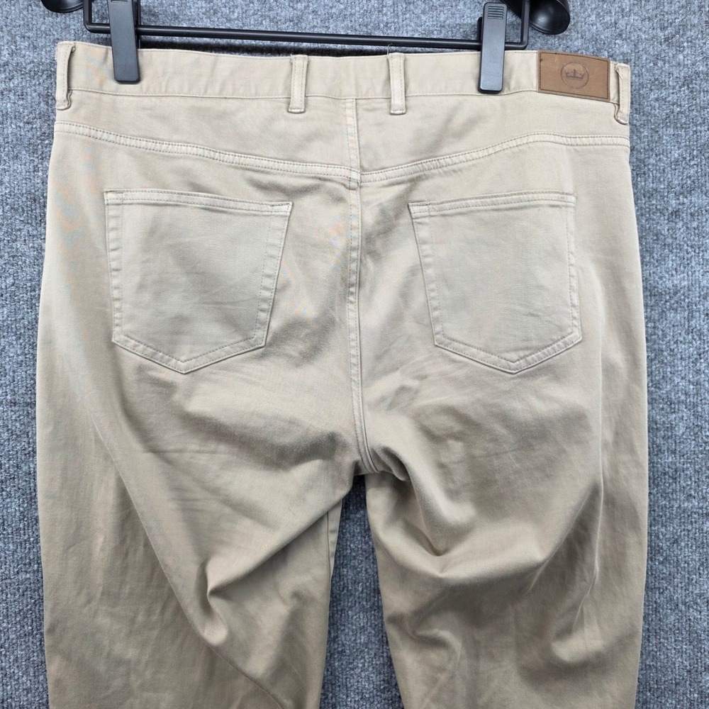 Peter Millar Mens Khaki Chinos Flat Front Straight Leg Pants Size 38 - Picture 4 of 12